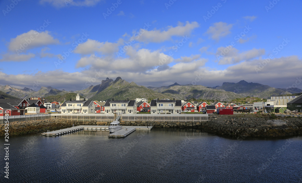 On the road in Svolvear in - Northern Norway Lofoten