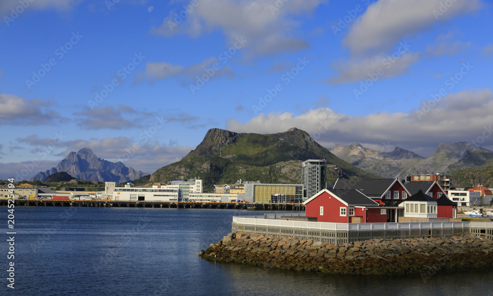 Naklejka premium On the road in Svolvear Lofoten in Northern Norway
