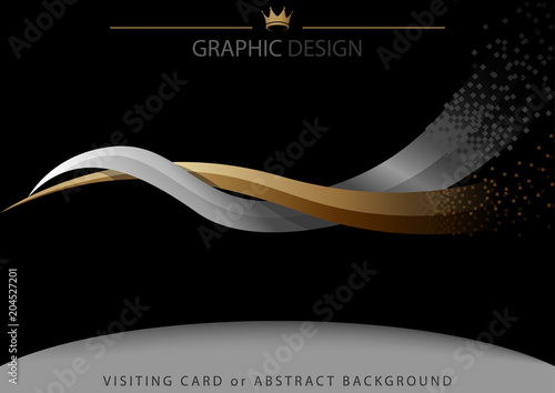 Abstract Background with Two Intertwined Stripes - Modern Illustration for Graphic Design or Visiting Card or Leaflet, Vector