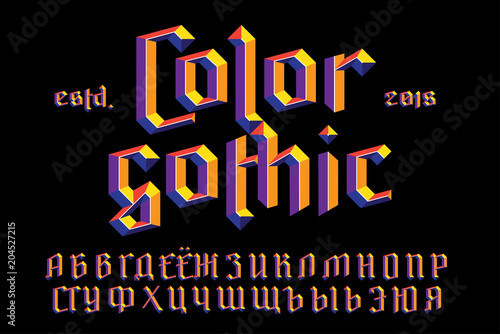 Color gothic alphabet