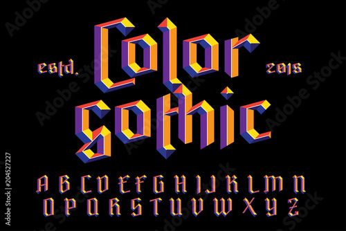 Color gothic alphabet