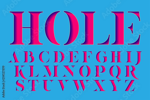 Hole - display stencil serif antique font