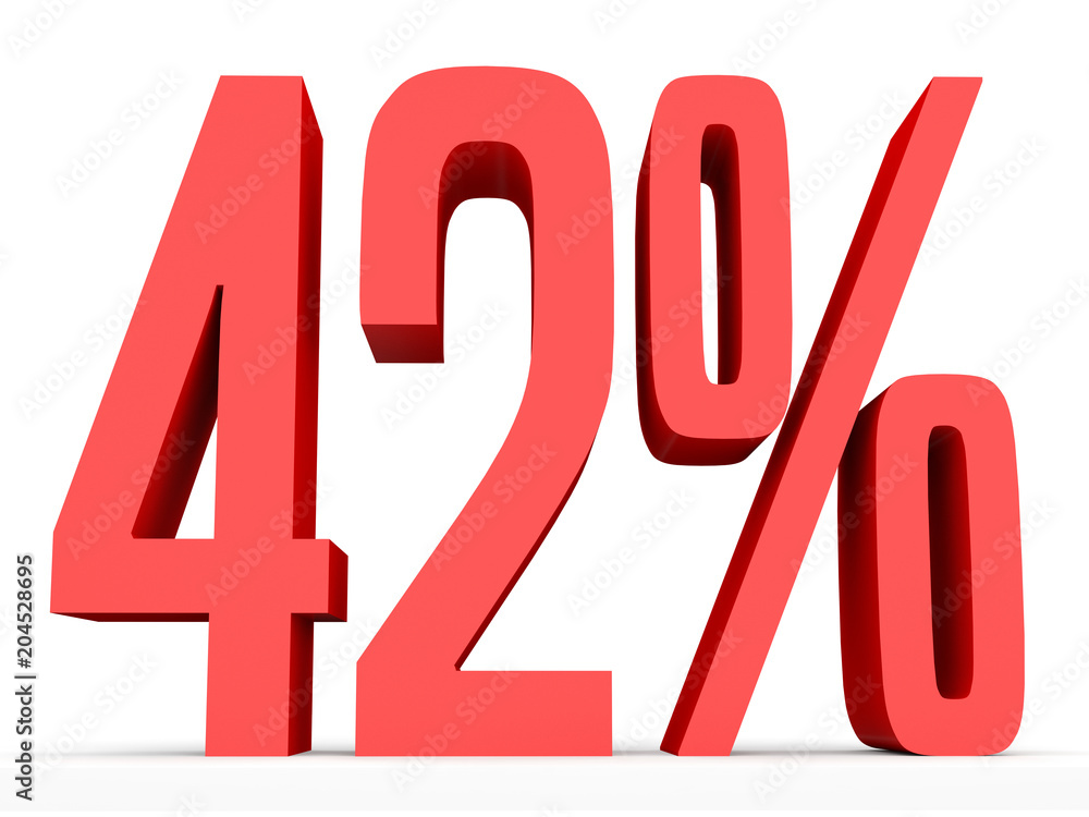 Forty two percent off. Discount 42 %. Forty two percent off. Discount 42 %.