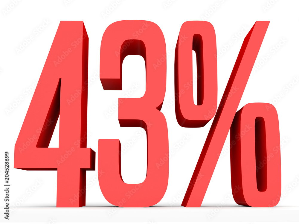 Forty three percent off. Discount 43 %. Forty three percent off. Discount 43 %.