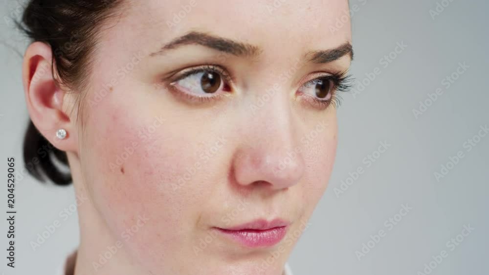Close up of a sad woman looking down Close up of a sad woman looking down