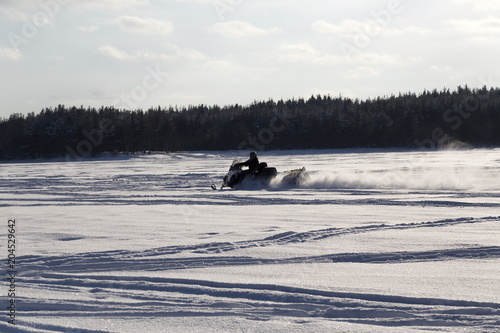 Snow mobile on the ice