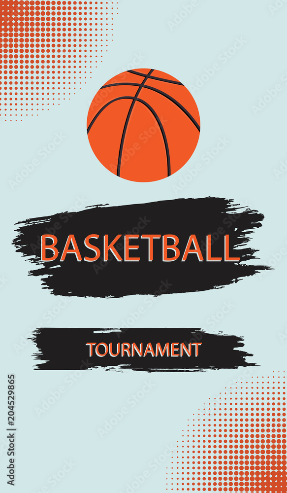 Basketball tournament vector background or poster. Stock Vector by