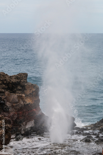Scenic Nakalele Blowhole on the Northwest Coast of Maui