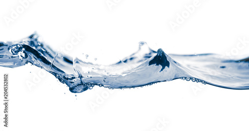 water smooth with waves on the isolated on white background