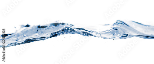 water smooth with waves on the isolated on white background