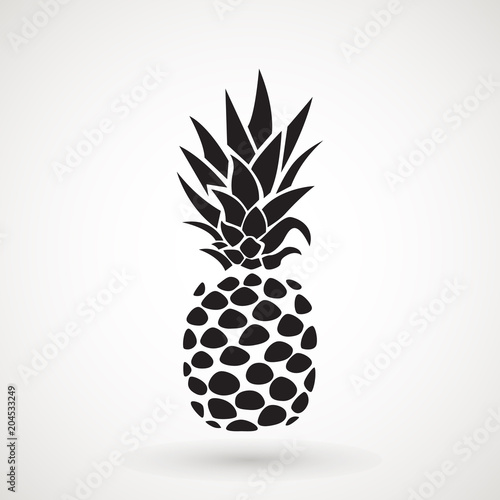 Pineapple tropical fruit icon . Flat vector object. Health symbol.