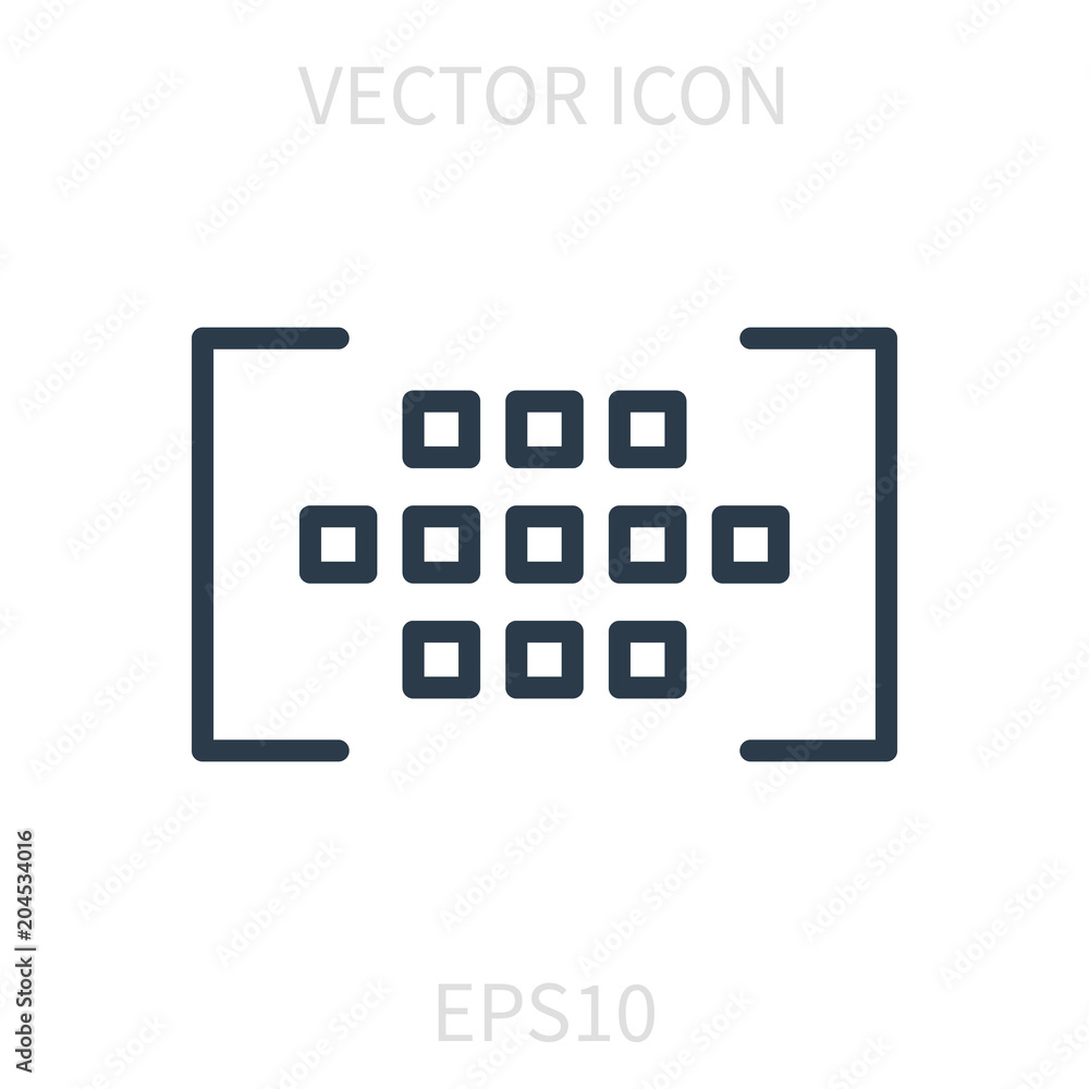 Autofocus linear vector icon. Autofocus linear vector icon.