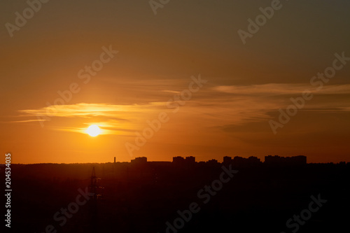 sunset in the city in Russia i