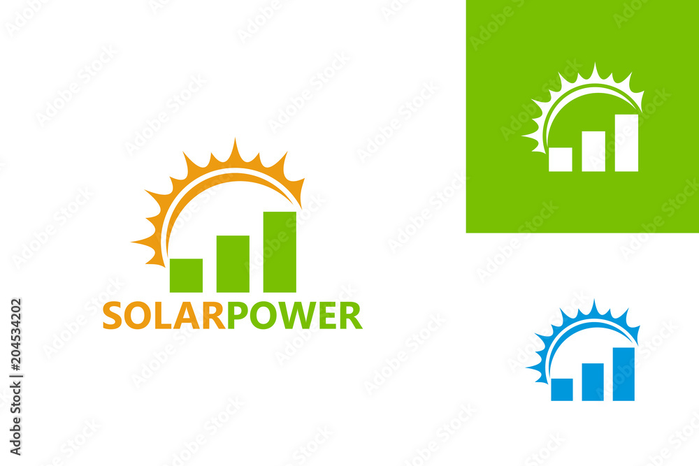 Solar Power Logo Template Design Vector, Emblem, Design Concept, Creative Symbol, Icon