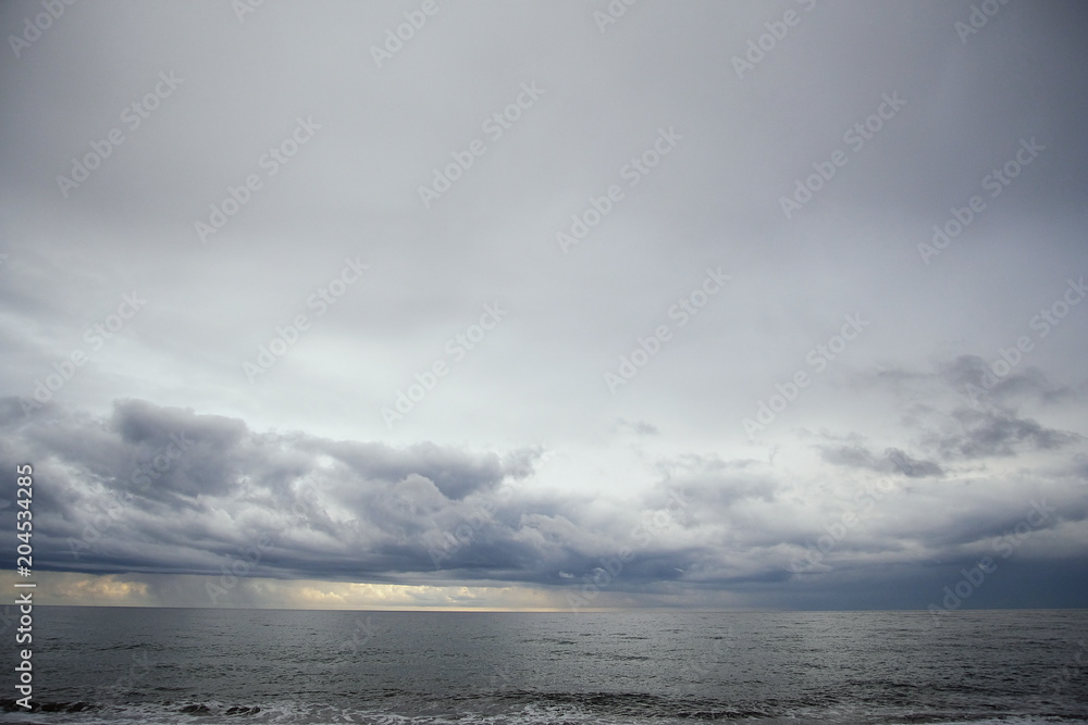 Beautiful seascape with stormy sky