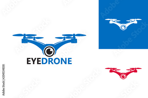 Eye Drone Logo Template Design Vector, Emblem, Design Concept, Creative Symbol, Icon