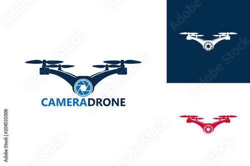 Camera Drone Logo Template Design Vector, Emblem, Design Concept, Creative Symbol, Icon