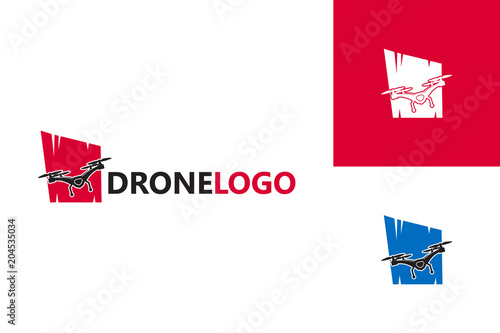 Drone Logo Template Design Vector, Emblem, Design Concept, Creative Symbol, Icon