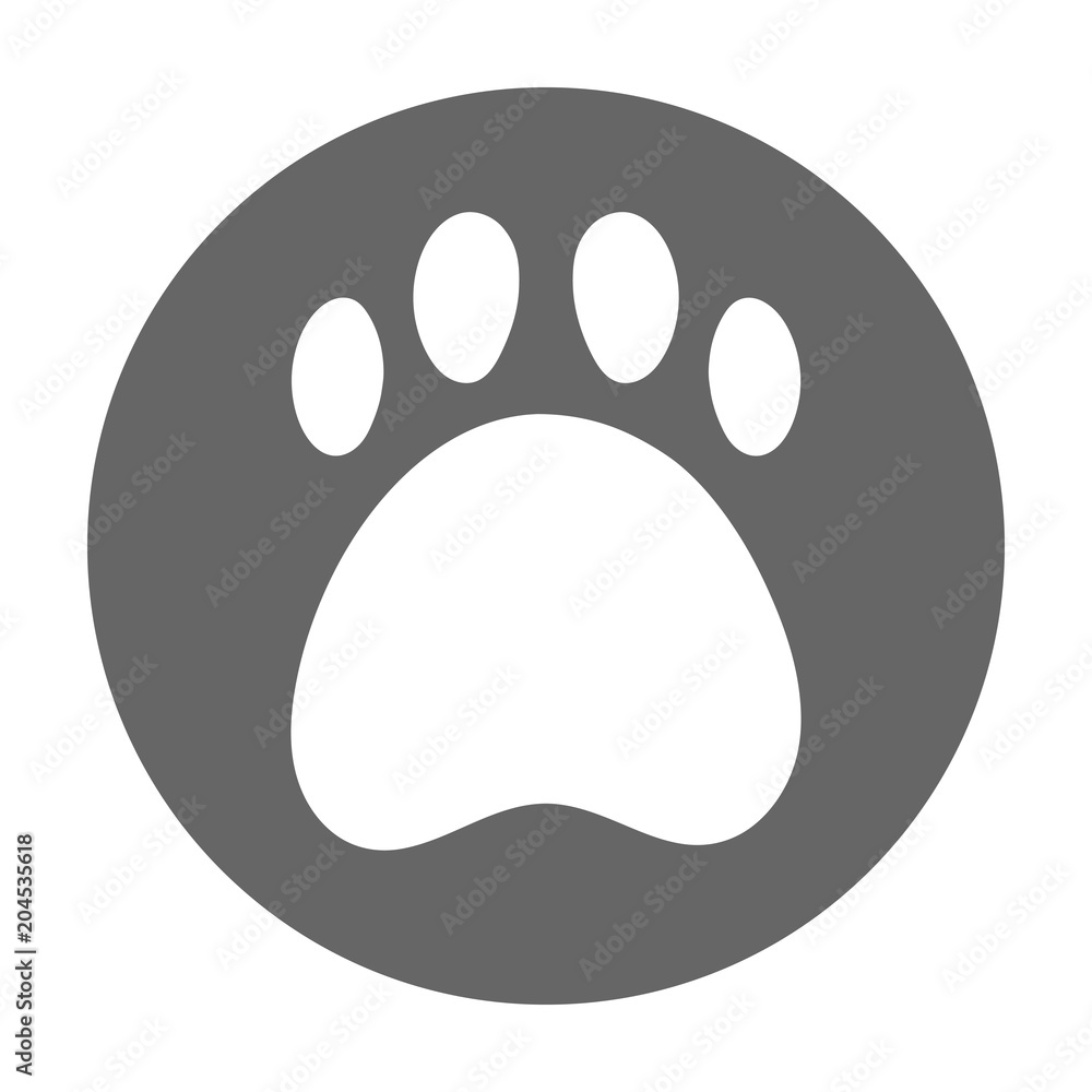 Fototapeta premium Paw print icon. Veterinary clinic logo. Vector.