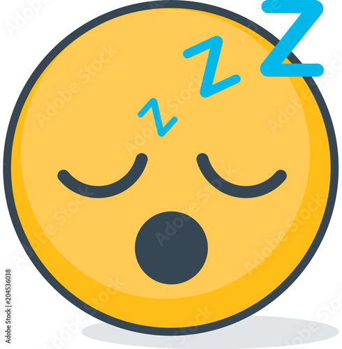 Isolated sleeping emoticon. Isolated emoticon.