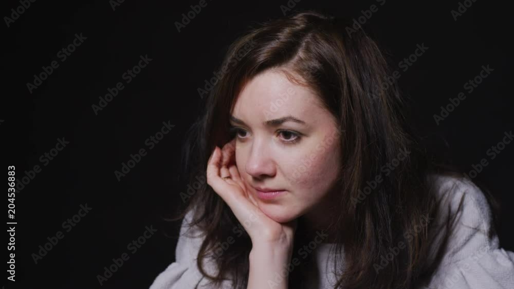 Woman thinking and meditating Woman thinking and meditating