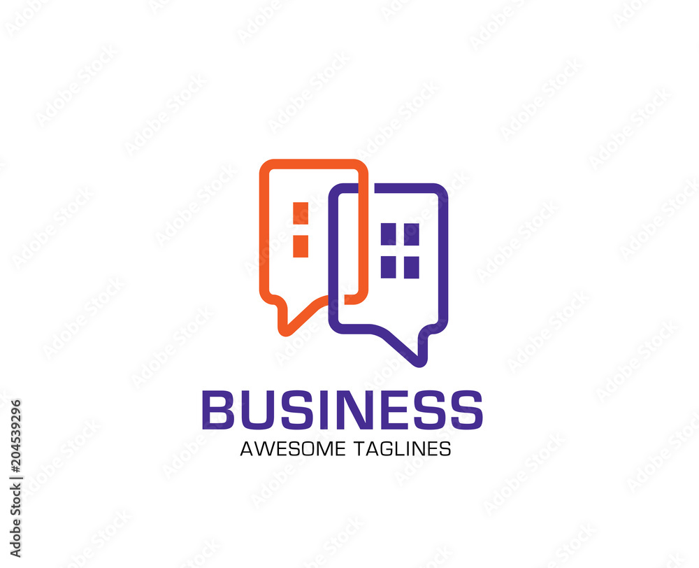 House in chat bubble line icon, real estate bubble chat logo vector House in chat bubble line icon, real estate bubble chat logo vector