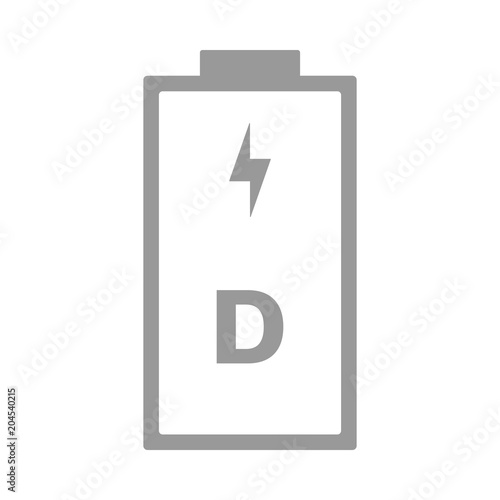 D battery. R20 cell size. Vector icon. photo