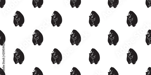 Bear hug seamless pattern polar bear vector isolated panda wallpaper background illustration cartoon