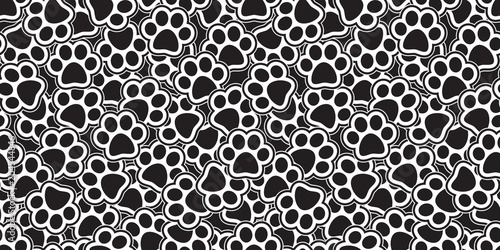 Dog Paw Seamless Pattern vector Cat Paw footprint puppy kitten isolated background wallpaper