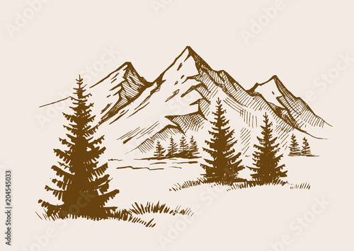 illustration of mountain landscape