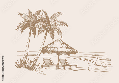 summer beach and sea.