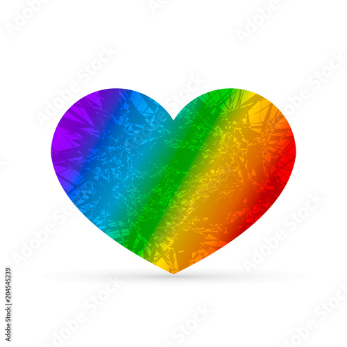 Rainbow heart vector illustration. LGBT community symbol. Gay pride. LGBT support. International against homophobia day.Design template for banners, websites, social media etc.