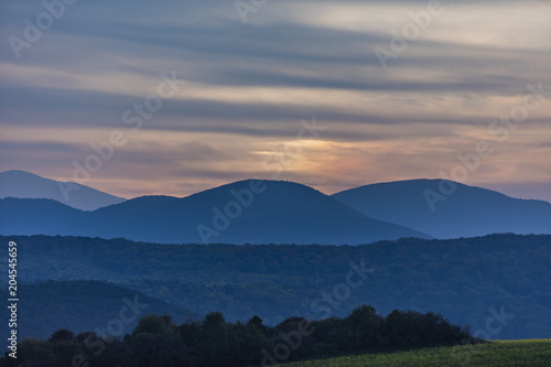 sunset mountains landscape 