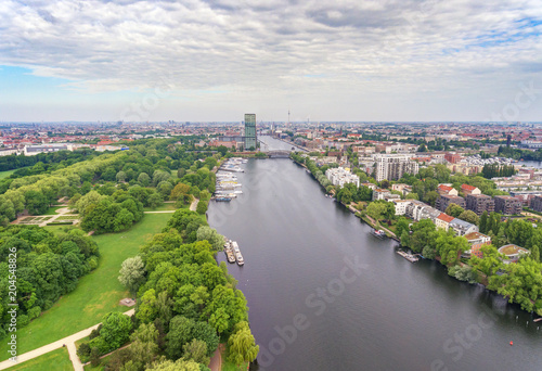 Berlin, Luftaufnahme mit Jannowitzbrücke und Fernsehturm photo