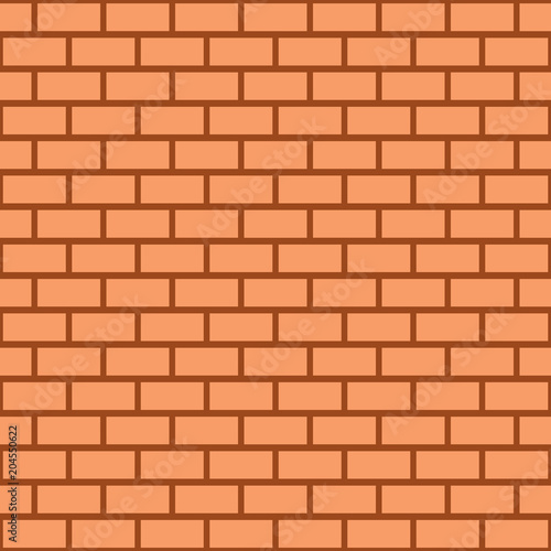 Simple  flat  light-orange brick wall texture. Seamless pattern design