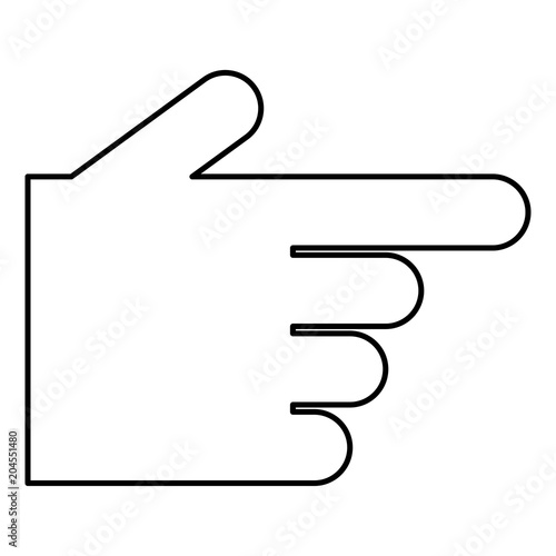 Pointing hand icon black color illustration flat style simple image
