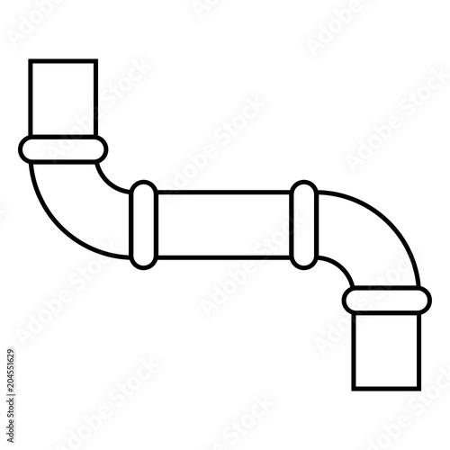 Pipe icon black color illustration flat style simple image