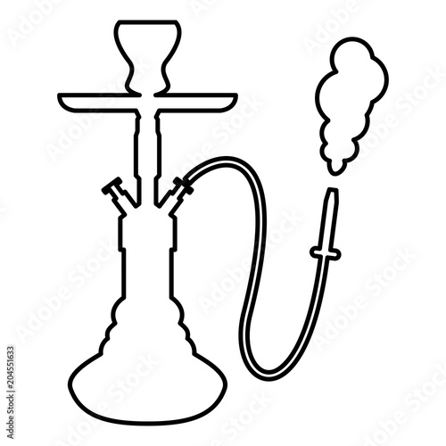 Hookah shisha icon black color illustration flat style simple image