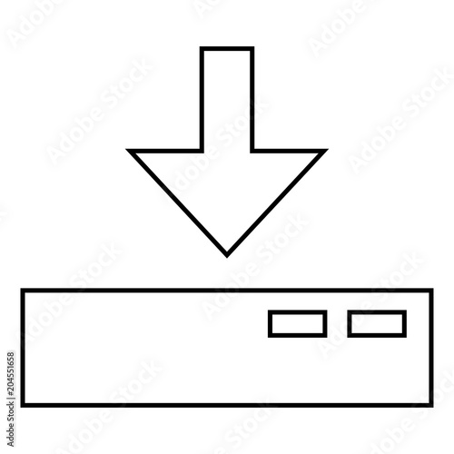 Download to server icon black color illustration flat style simple image