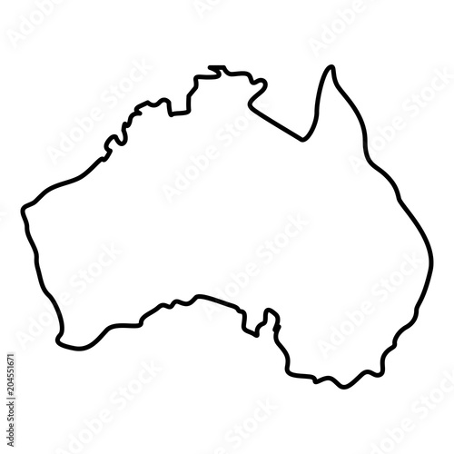 Map of Australia icon black color illustration flat style simple image