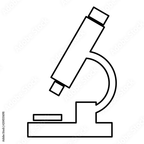 Microscope icon black color illustration flat style simple image