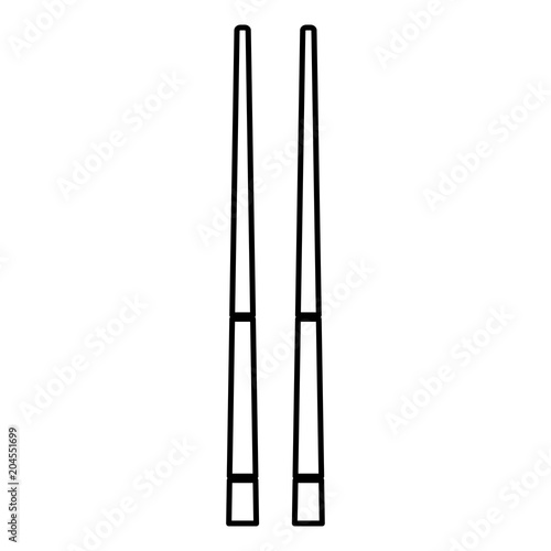 Chinese chopsticks icon black color illustration flat style simple image