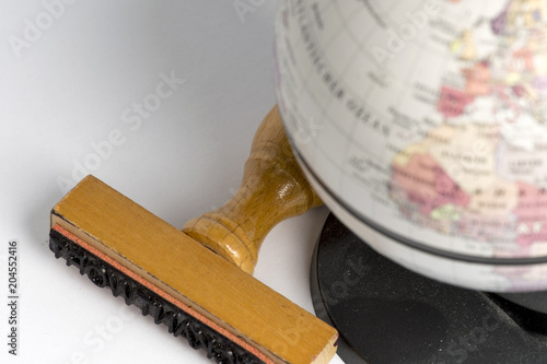 Fotografie globe with copy space stamp