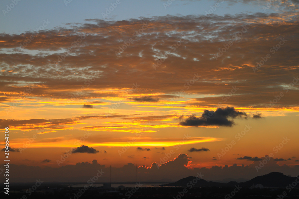 Beautiful sky at twilight time for background 