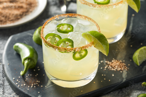 Photography Homemade Spicy Margarita with Limes