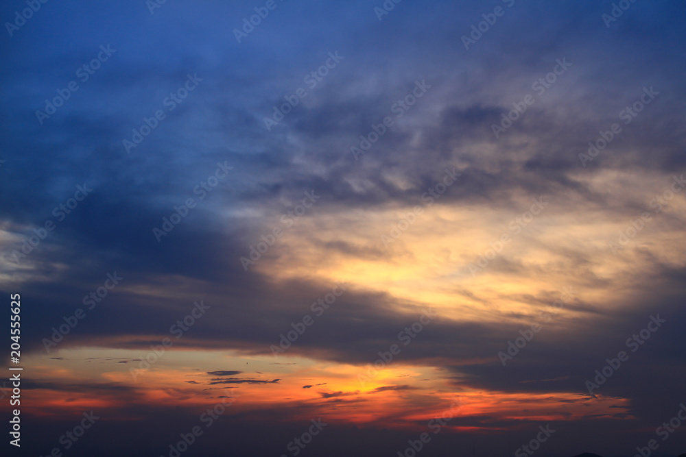 Beautiful sky at twilight time for background 