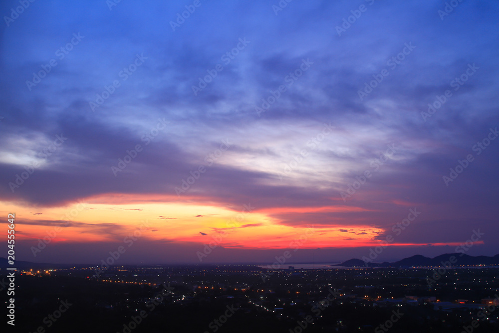 Beautiful sky at twilight time for background 