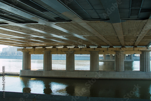 view under the bridge of city