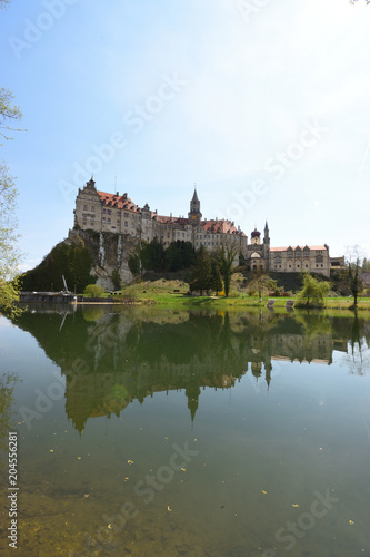 Sigmaringen (Zollernalbkreis), Baden-Württemberg, Deutschland - April 21, 2018 : Blick auf Schloss Sigmaringen.