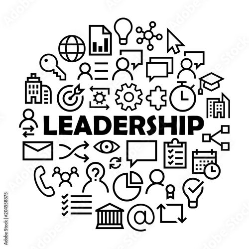 LEADERSHIP symbols in circle